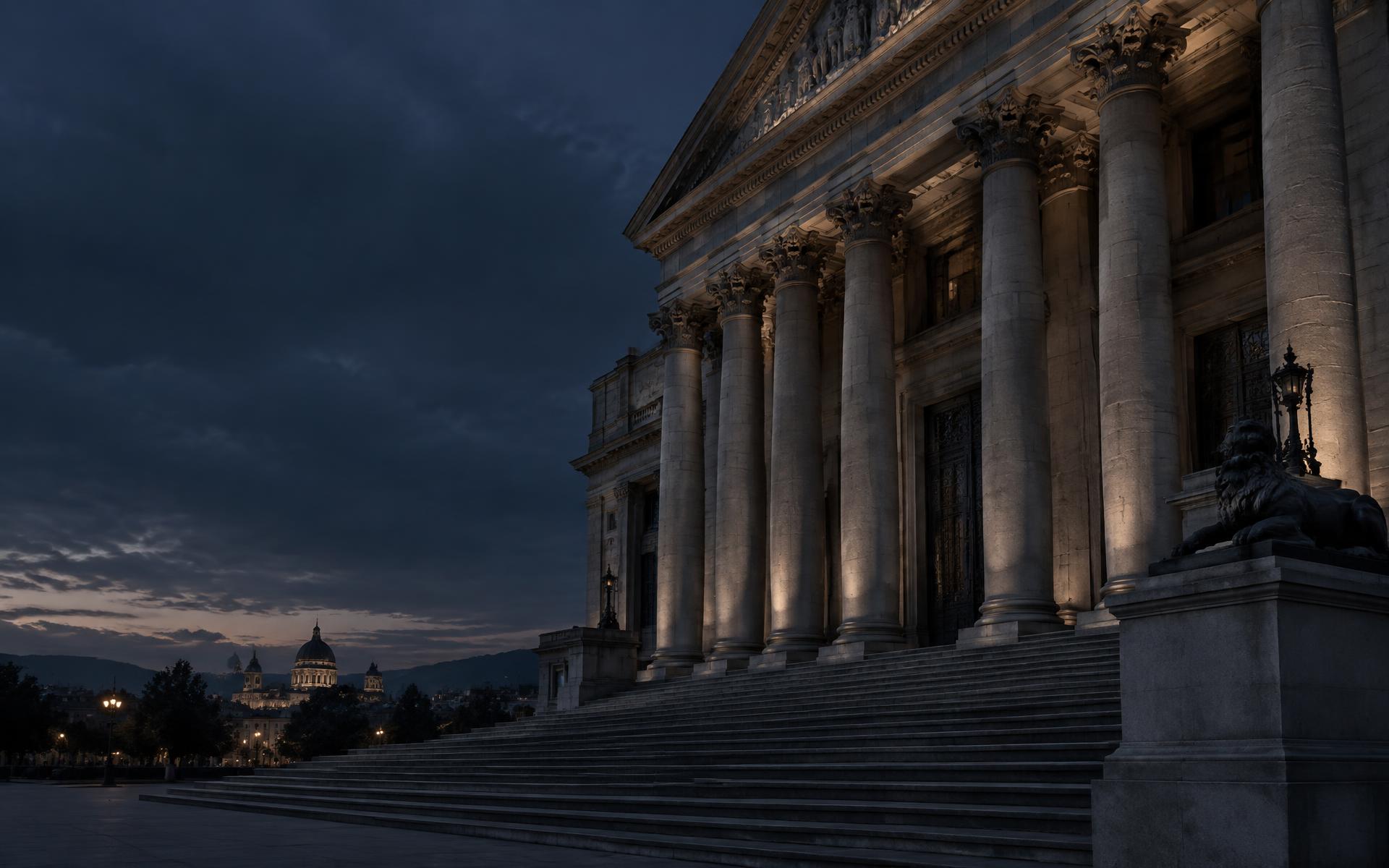 Arquitectura clásica que representa solidez y tradición jurídica